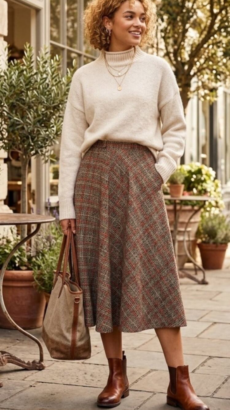 Vintage Early 80's Plaid Full Skirt by Joyce Designs